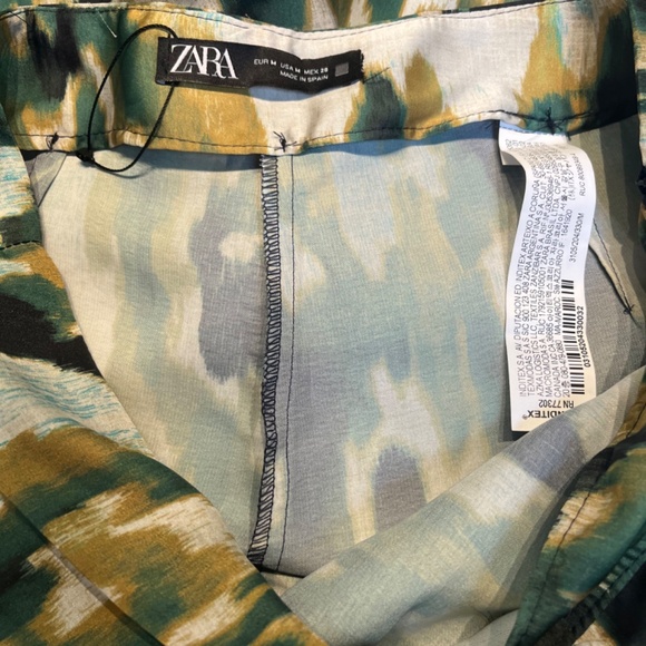 NEW ZARA WOMAN SS23 HIGH WAISTED PRINTED PAREO PANTS MULTICOLORED ABSTACT - Picture 6 of 6